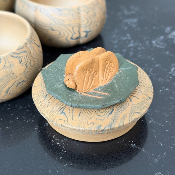 Yixing Pumpkin Teapot with Cups - Picture 3 of 4